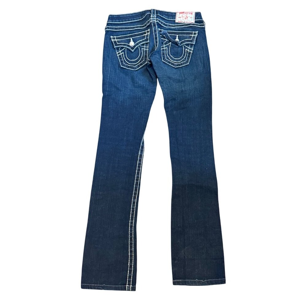 True Religion Dark Wash Women’s Bootcut Jeans Size 25 Denim Crystal Detail USA-M